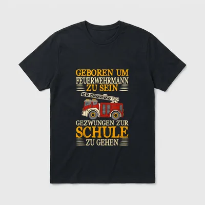 Geboren Um Feuerwehrmann Feuerwehr T-Shirt – Klassisches T-Shirt in Schwarz