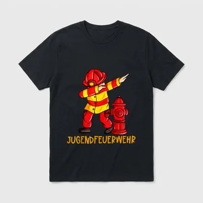 Jugendfeuerwehr Dabbing Feuerwehr Jungen T-Shirt – Klassisches T-Shirt in Schwarz