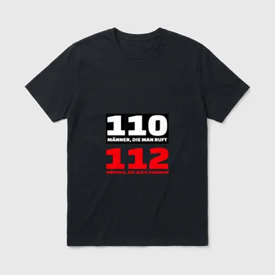 Freiwillige Feuerwehr 112 Lustiger T-Shirt – Klassisches T-Shirt in Schwarz