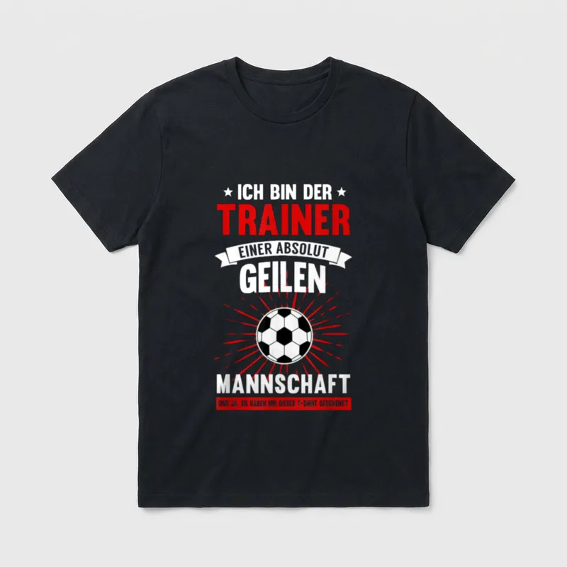 Fussball Shirt Herren – Klassisches T-Shirt in Schwarz