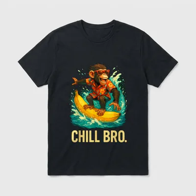 Cooler Affe Gamer T-Shirt – Klassisches T-Shirt in Schwarz