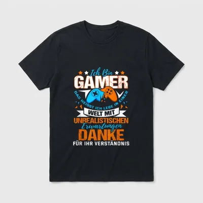 Lustiges Gaming Spruch T-Shirt – Klassisches T-Shirt in Schwarz