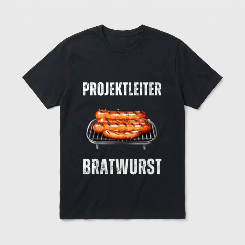 Projektleiter Bratwurst Lustiger Bratwurst T-Shirt – Klassisches T-Shirt in Schwarz