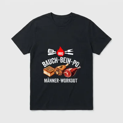 Lustiges Grillen BBQ Bauch T-Shirt – Klassisches T-Shirt in Schwarz