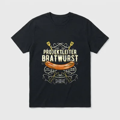 Grill Spruch Projektleiter Bratwurst T-Shirt – Klassisches T-Shirt in Schwarz