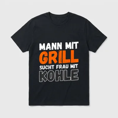 Mann mit Grill sucht Garten & Grillen T-Shirt – Klassisches T-Shirt in Schwarz