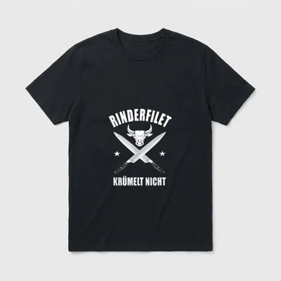 Lustiger Spruch Rinderfilet krümelt T-Shirt – Klassisches T-Shirt in Schwarz