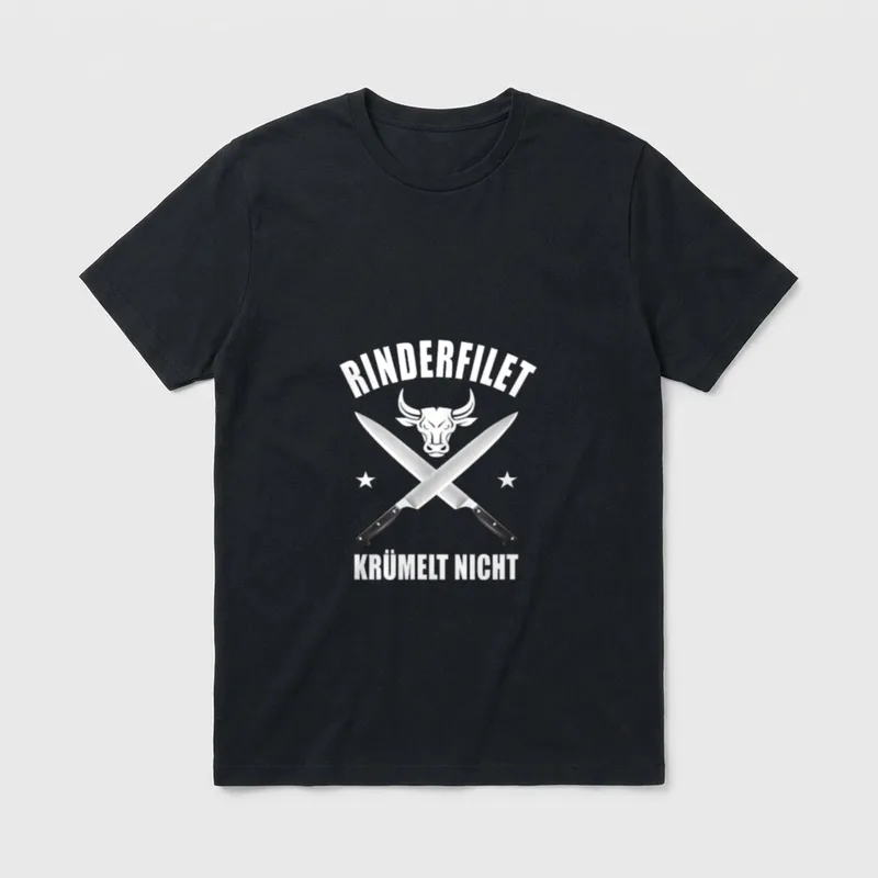 Lustiger Spruch Rinderfilet krümelt T-Shirt – Klassisches T-Shirt in Schwarz