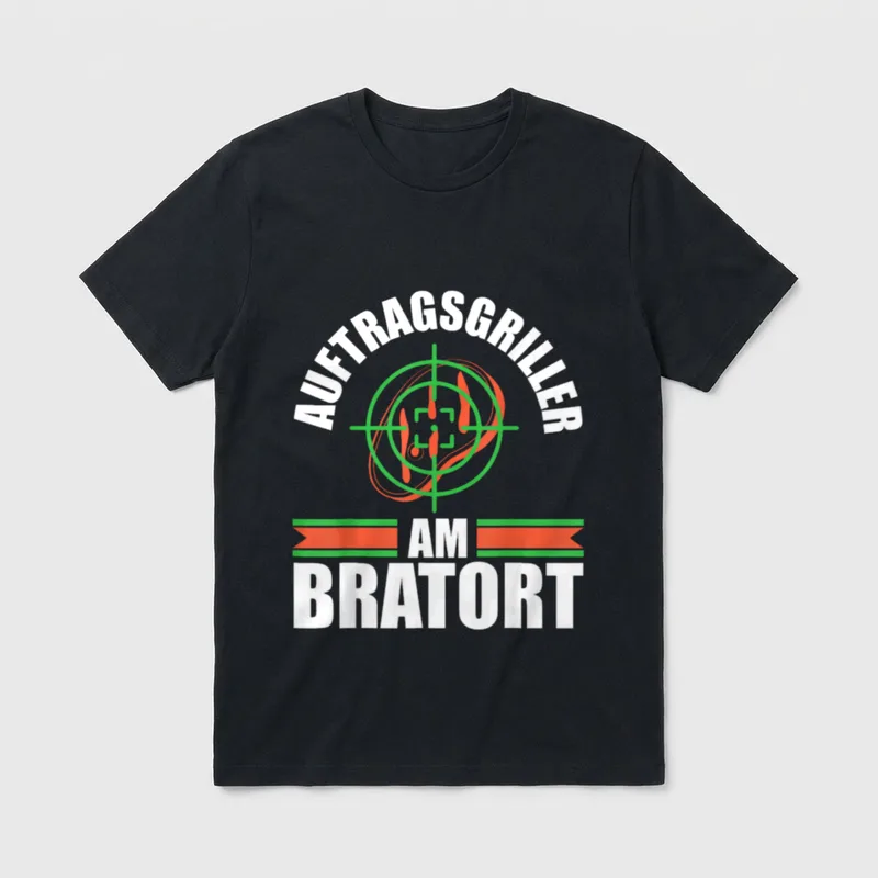 Auftragsgriller Am Bratort Lustig T-Shirt – Klassisches T-Shirt in Schwarz