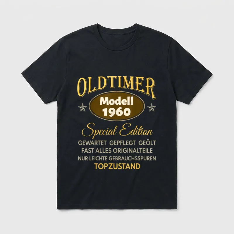 66. Geburtstag Mann Frau T-Shirt – OLDTIMER Modell 1960 Special Edition Topzustand Druck – Klassisches T-Shirt in Schwarz