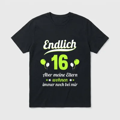 Eltern wohnen bei mir T-Shirt – Klassisches T-Shirt in Schwarz