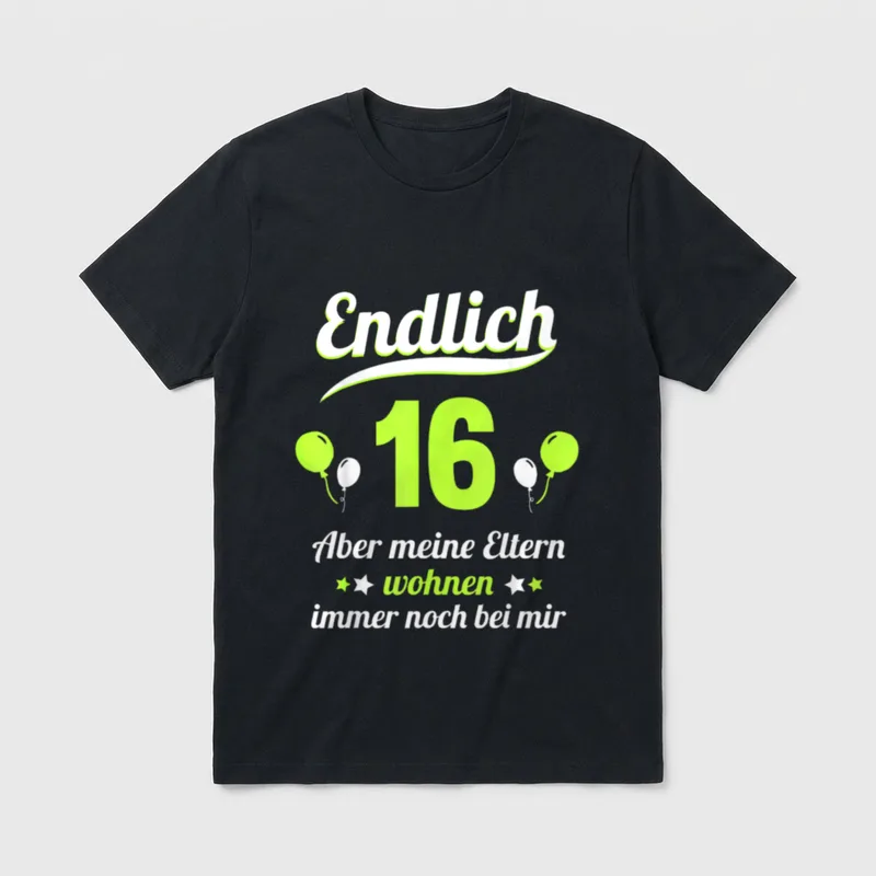 Eltern wohnen bei mir T-Shirt – Klassisches T-Shirt in Schwarz