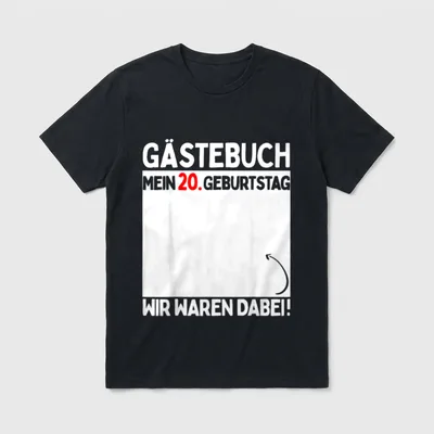 Gästebuch Mein Geburtstag Wir Waren T-Shirt – Klassisches T-Shirt in Schwarz