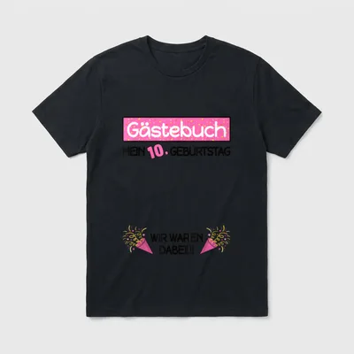 Gästebuch 10. Geburtstag Mädchen T-Shirt – Klassisches T-Shirt in Schwarz