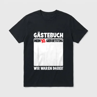 10. Geburtstag Junge Mädchen T-Shirt – Gästebuch, Mein 10. Geburtstag, Wir waren dabei – Klassisches T-Shirt in Schwarz