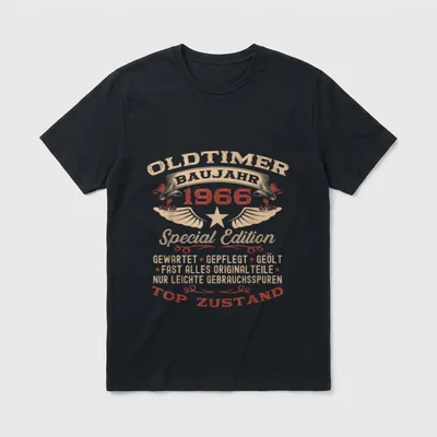 zum 60. Geburtstag Jahrgang T-Shirt – Oldtimer Baujahr 1966 Special Edition, Top Zustand – Klassisches T-Shirt in Schwarz
