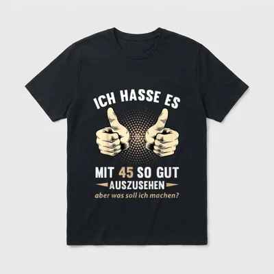 45. Geburtstag Mann Frau T-Shirt – Klassisches T-Shirt in Schwarz