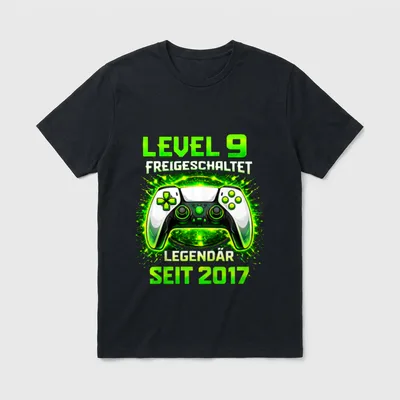 Level 9 Geburtstag Junge Gamer T-Shirt – Klassisches T-Shirt in Schwarz