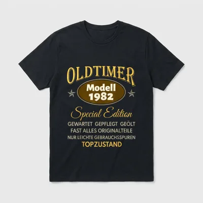 44. Geburtstag Mann Frau T-Shirt – Oldtimer Modell 1982 Special Edition Topzustand – Klassisches T-Shirt in Schwarz