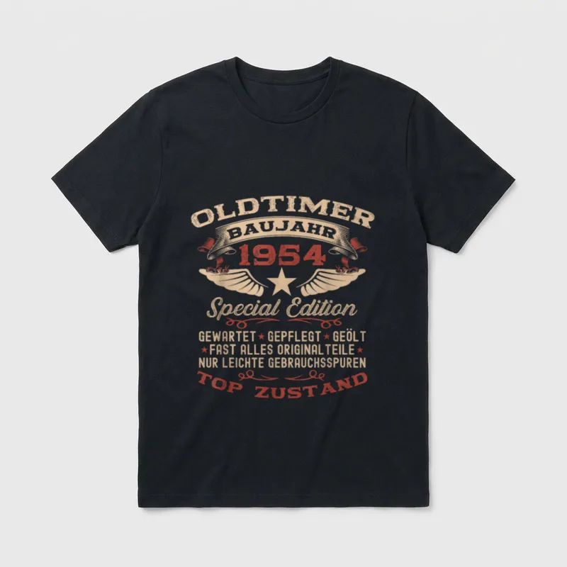 zum 72. Geburtstag Jahrgang T-Shirt – Oldtimer Baujahr 1954 Special Edition Top Zustand – Klassisches T-Shirt in Schwarz
