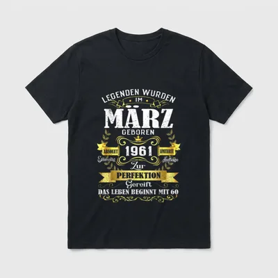 zum 60. Geburtstag Jahrgang 1961 T-Shirt – Klassisches T-Shirt in Schwarz