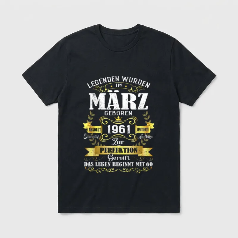 zum 60. Geburtstag Jahrgang 1961 T-Shirt – Klassisches T-Shirt in Schwarz