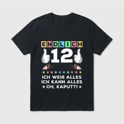 12. Geburtstag Jungs Mädchen Witziger T-Shirt – Klassisches T-Shirt in Schwarz