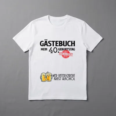 Lustig Gästebuch 40 Jahre T-Shirt – Klassisches T-Shirt in Schwarz