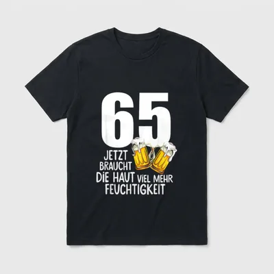 65. Geburtstag Männer Bier T-Shirt – Klassisches T-Shirt in Schwarz
