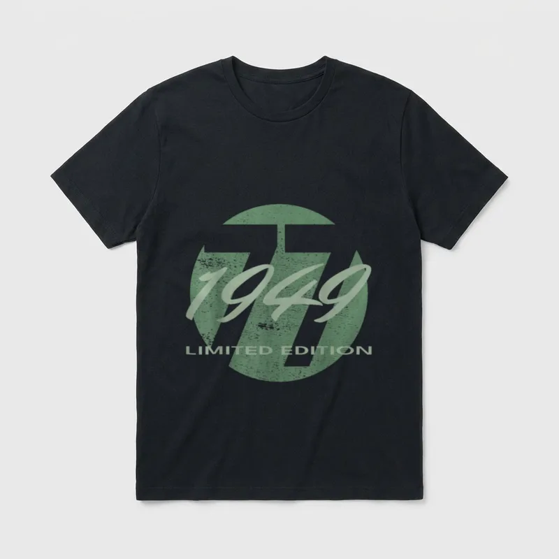 77. Geburtstag Mann Frau T-Shirt 0167 – Klassisches T-Shirt in Schwarz