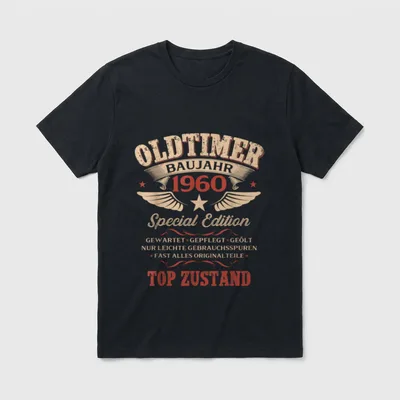 Oldtimer Baujahr Special T-Shirt – Klassisches T-Shirt in Schwarz
