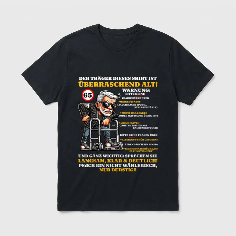 Geburtstag 65 Jahre Überraschend T-Shirt – Klassisches T-Shirt in Schwarz