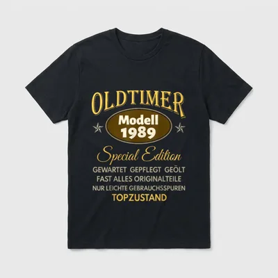 37. Geburtstag Mann Frau T-Shirt – Oldtimer Modell 1989 Special Edition Topzustand Aufdruck – Klassisches T-Shirt in Schwarz