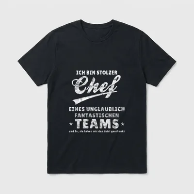 Chef Geschenke Stolzer Chef T-Shirt – Spruch: Ich bin stolzer Chef eines fantastischen Teams – Klassisches T-Shirt in Schwarz
