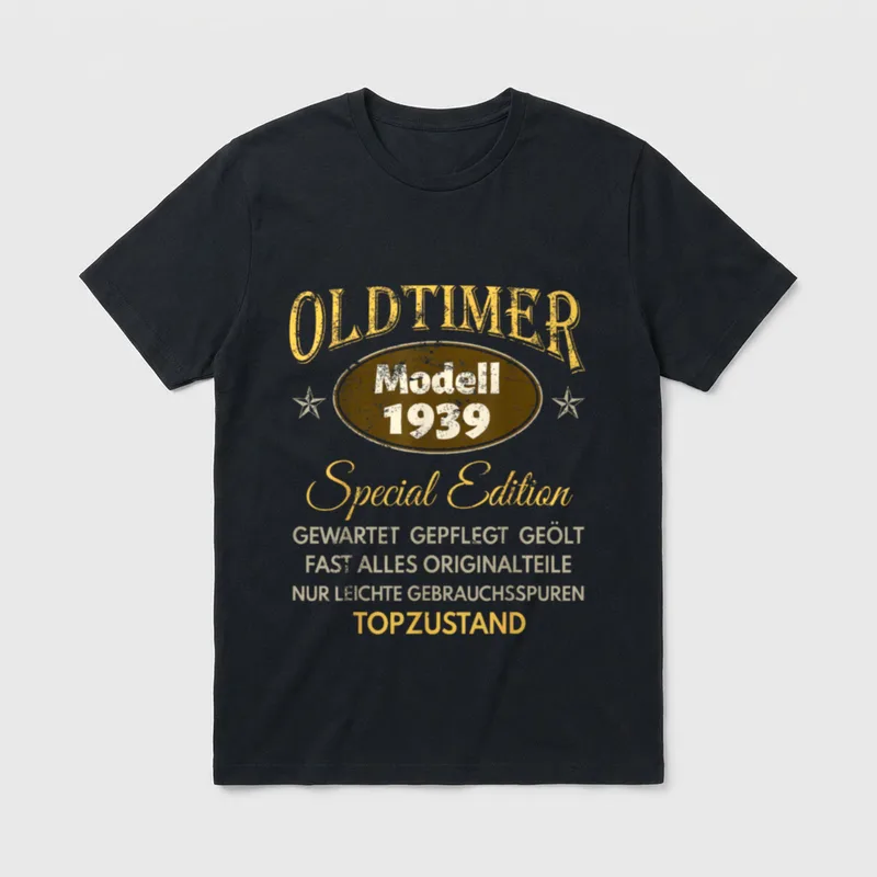 87. Geburtstag Mann Frau T-Shirt – Oldtimer Modell 1939 Special Edition, Topzustand – Klassisches T-Shirt in Schwarz