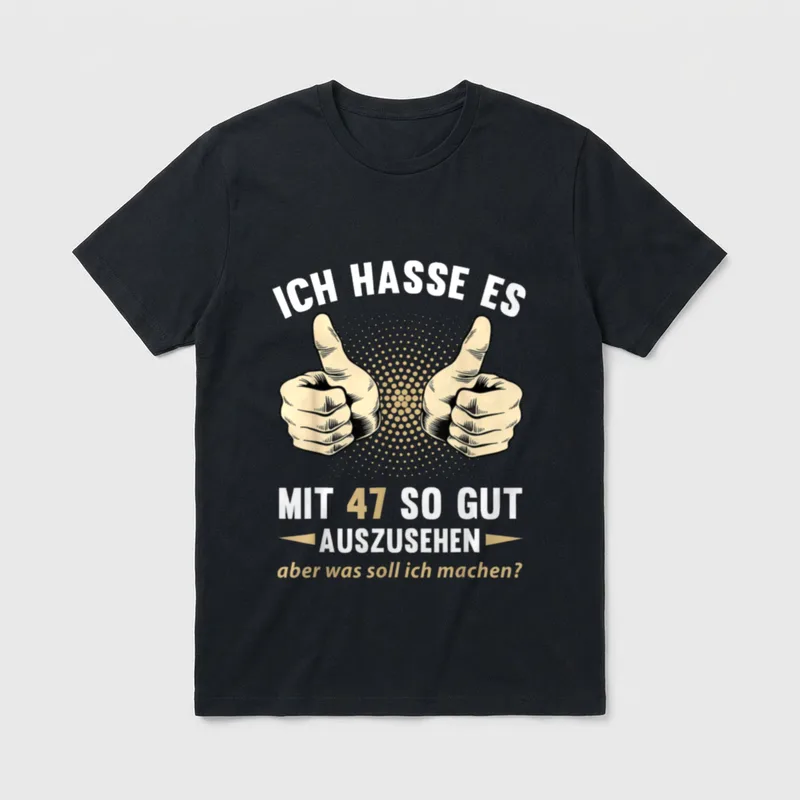 47. Geburtstag Mann Frau T-Shirt 0281 – Klassisches T-Shirt in Schwarz