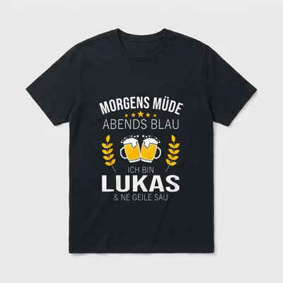 Lukas Vorname Geburtstag Lustiges T-Shirt – Klassisches T-Shirt in Schwarz