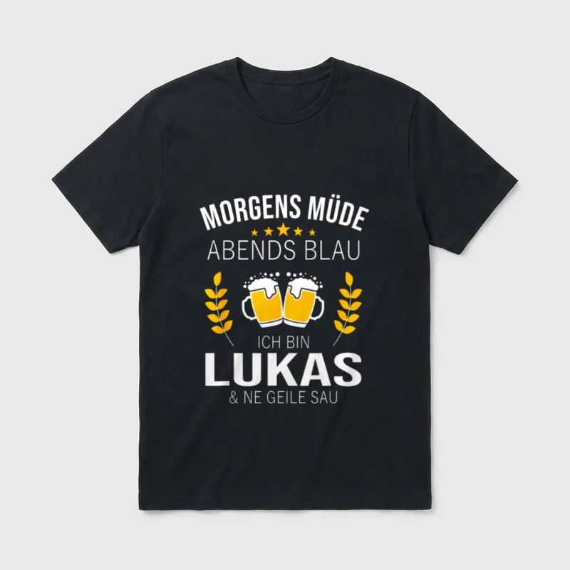 Lukas Vorname Geburtstag Lustiges T-Shirt – Klassisches T-Shirt in Schwarz