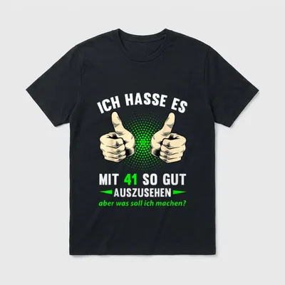 41. Geburtstag Mann Frau T-Shirt 0300 – Klassisches T-Shirt in Schwarz