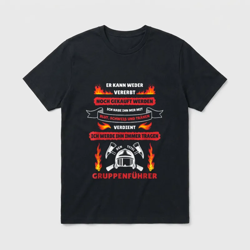 Feuerwehrmann Gruppenführer Geburtstag Lustiges T-Shirt – Klassisches T-Shirt in Schwarz