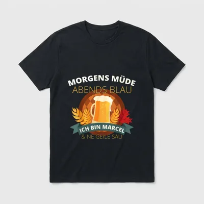 Marcel Vorname Geburtstag Lustiges Bier T-Shirt – Klassisches T-Shirt in Schwarz