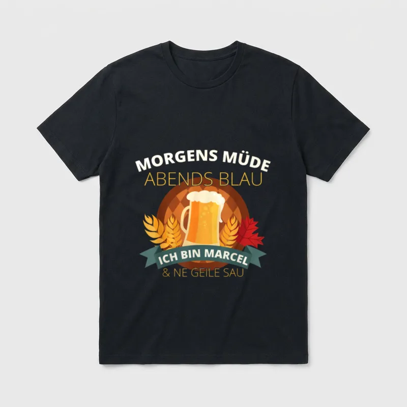 Marcel Vorname Geburtstag Lustiges Bier T-Shirt – Klassisches T-Shirt in Schwarz