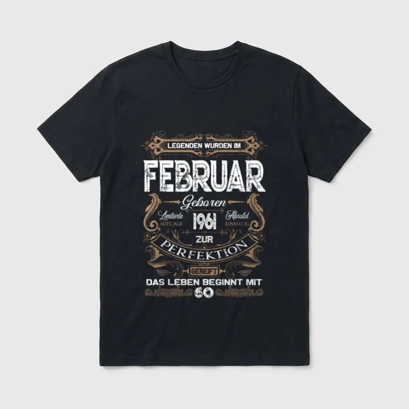 Legende geboren im Februar T-Shirt – Klassisches T-Shirt in Schwarz