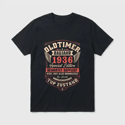 90. Geburtstag 90 Jahre T-Shirt – Oldtimer-Schild Baujahr 1936, Special Edition, Top Zustand – Klassisches T-Shirt in Schwarz