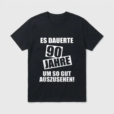 90. Geburtstag Mann Frau 90 Jahre T-Shirt – Klassisches T-Shirt in Schwarz