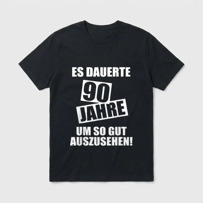 90. Geburtstag Mann Frau 90 Jahre T-Shirt – Klassisches T-Shirt in Schwarz