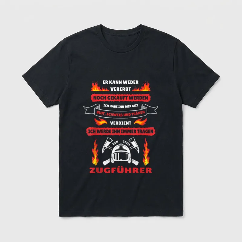 Feuerwehr Geburtstag Zugführer Freiwillige T-Shirt – Klassisches T-Shirt in Schwarz