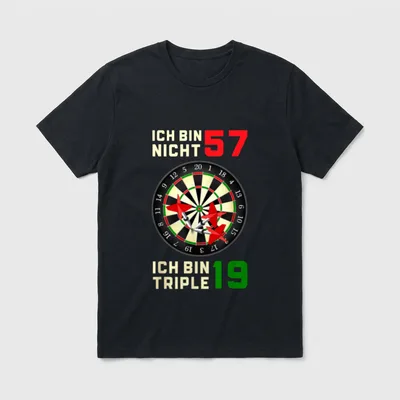 57. Geburtstag Dart Lustiger Spruch T-Shirt – Klassisches T-Shirt in Schwarz
