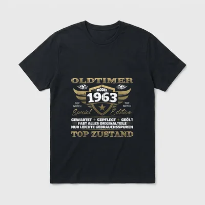Oldtimer Jahrgang 1963 60. T-Shirt – Klassisches T-Shirt in Schwarz