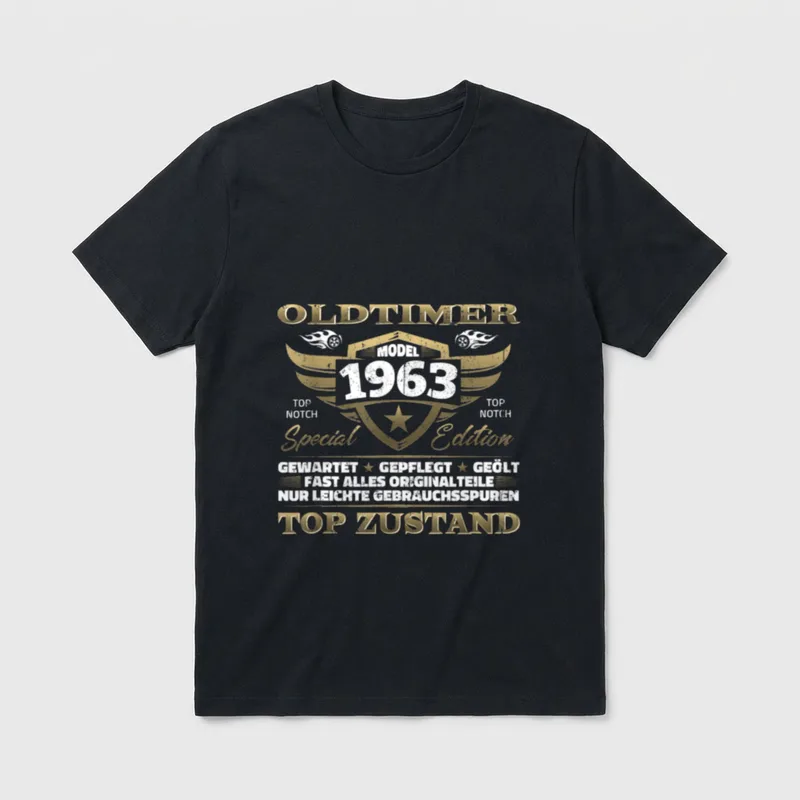 Oldtimer Jahrgang 1963 60. T-Shirt – Klassisches T-Shirt in Schwarz